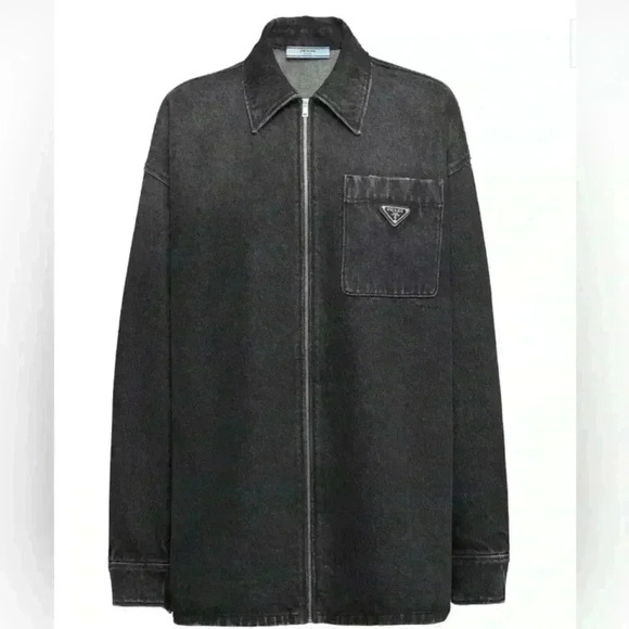 Prada Black Denim  Jacket - Picture 1 of 16